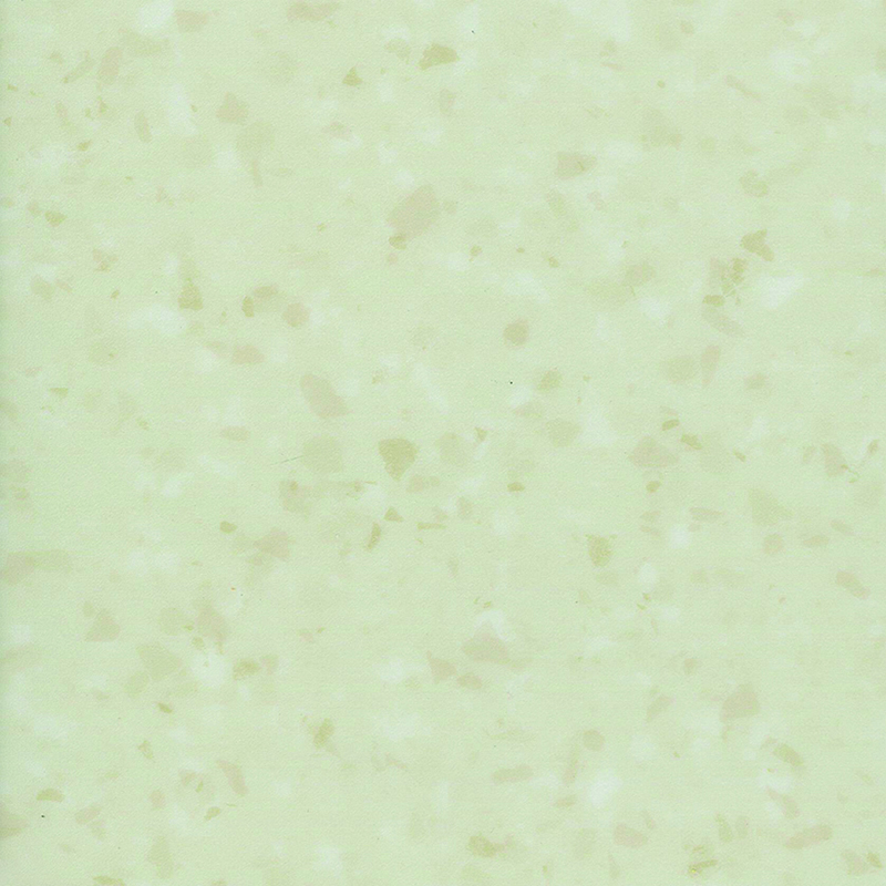 Flekkbestandig og lydabsorberende heterogent gulv